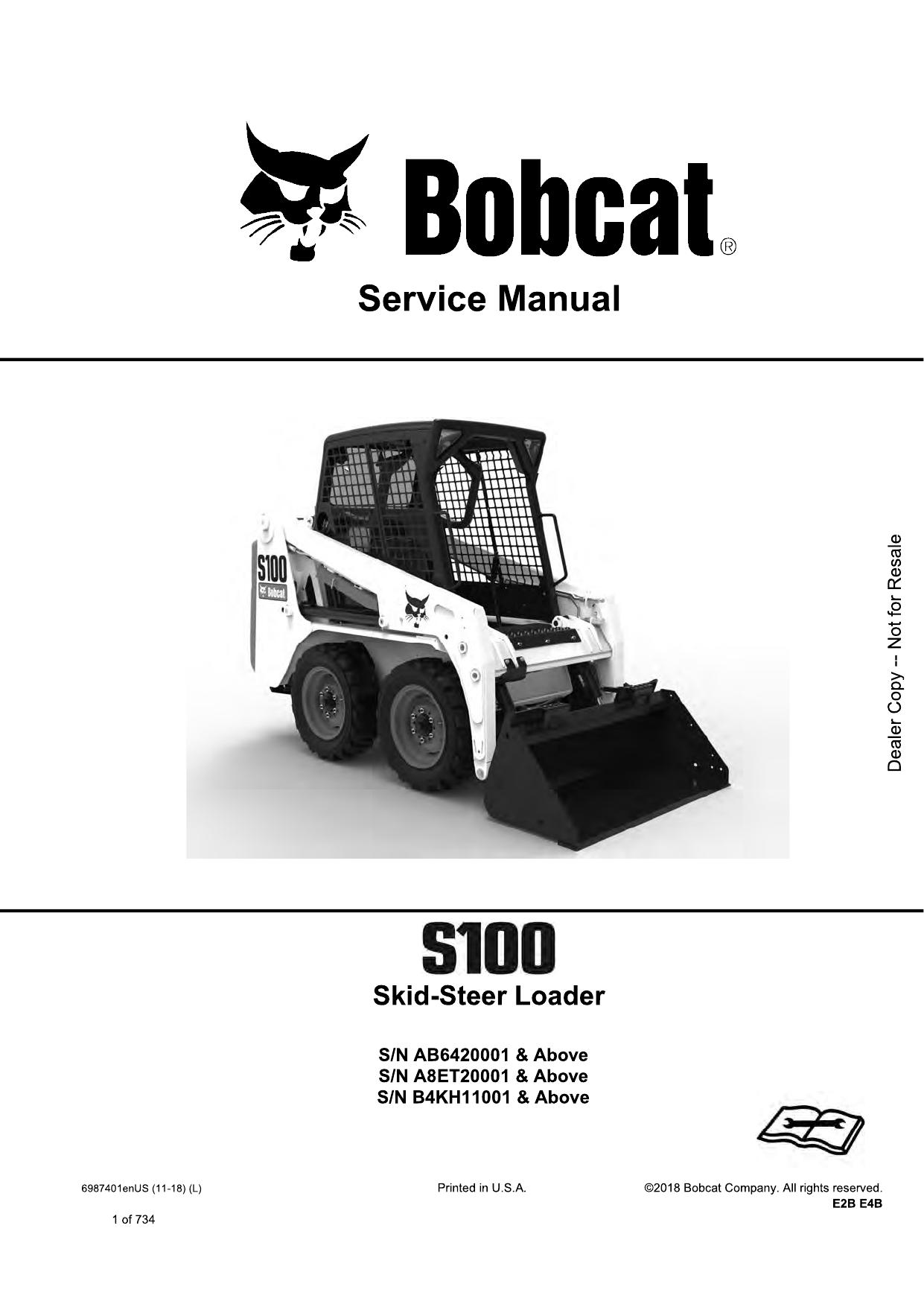 S100 Skid-Steer Loader Service Manual Bobcat 3